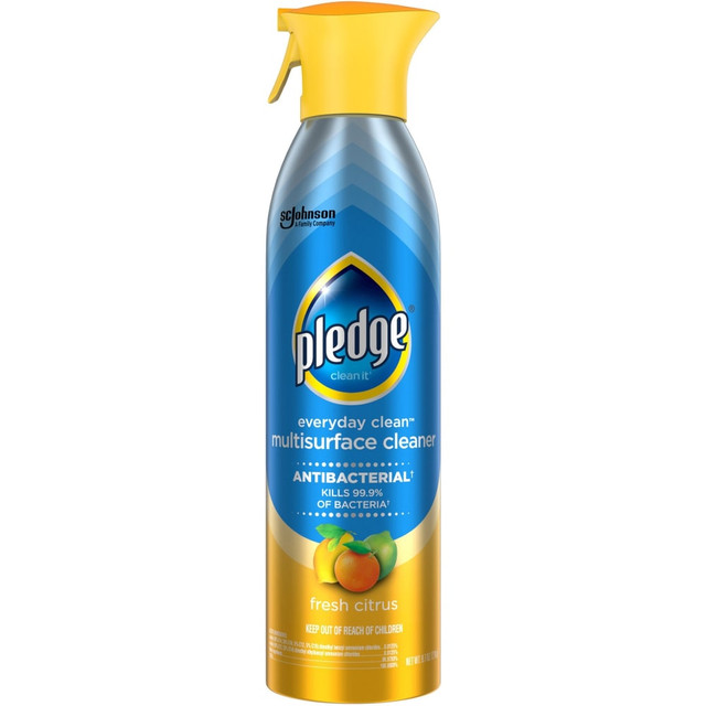 S.C. JOHNSON & SON, INC. SJN336276CT Pledge Everyday Clean Antibacterial Multisurface Cleaner - Spray - 9.7 fl oz (0.3 quart) - Fresh Citrus Scent - 6 / Carton - Blue