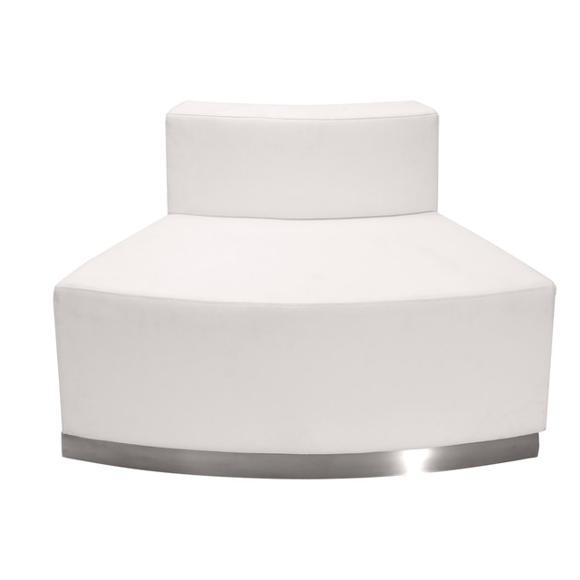 FLASH FURNITURE ZB803OUTWH HERCULES Alon Series LeatherSoft Convex Chair with Brushed Stainless Steel Base, Melrose White FLASH FURNITURE ZB803OUTWH HERCULES Alon Series LeatherSoft Convex Chair with Brushed Stainless Steel Base, Melrose White