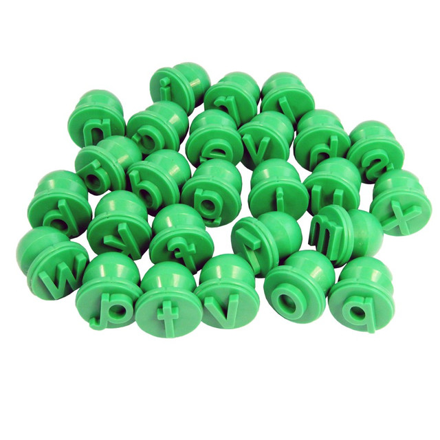 CENTER ENTERPRISES, INC. CE-6918 READY 2 LEARN Easy Grip Dough and Paint Stampers, Alphabet, Lowercase, Set Of 27 CENTER ENTERPRISES, INC. CE-6918 READY 2 LEARN Easy Grip Dough and Paint Stampers, Alphabet, Lowercase, Set Of 27