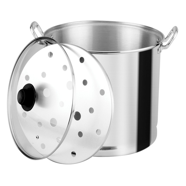 EKCO(R) 4043648 Vasconia Aluminum Nonstick Steamer With Glass Lid, 27.5 Qt, Metallic EKCO(R) 4043648 Vasconia Aluminum Nonstick Steamer With Glass Lid, 27.5 Qt, Metallic