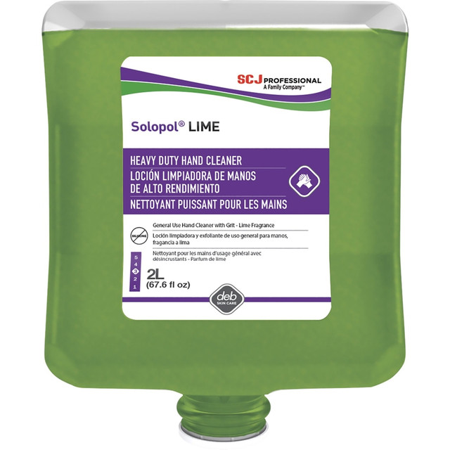 S.C. JOHNSON & SON, INC. LIM2LT SC Johnson Solopol Medium Heavy-Duty Hand Wash, Lime Scent, 67.6 Oz, Green, Carton Of 4