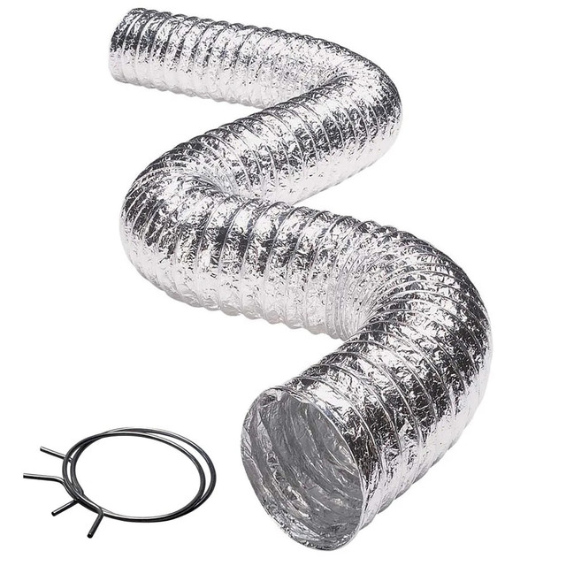 DEFLECT-O CORPORATION F0408MSX/30 Deflecto Super-Flex 4in Multilayered Flexible Aluminum Duct For Dryer Ventilation, Silver, VENFO408MSX
