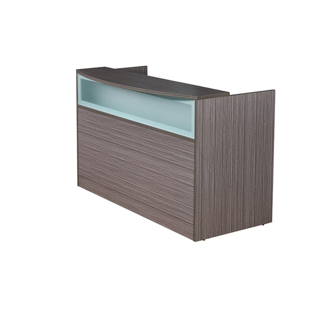 NORSTAR OFFICE PRODUCTS INC. N369G-DW Boss Office Products 71inW Plexiglass Reception Desk, Driftwood NORSTAR OFFICE PRODUCTS INC. N369G-DW Boss Office Products 71inW Plexiglass Reception Desk, Driftwood