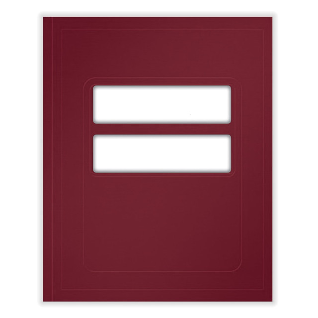R & R VENTURES FBU11 ComplyRight Tax Presentation Folder, Double Windows, 1/2in Spine, Single Pocket, Burgundy, 8-3/4in x 11-1/4in, Pack of 50