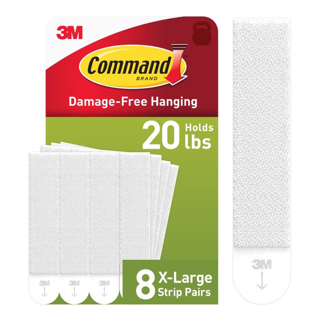 3M CO 17217-8ES Command Picture Hanging Strips, 8 White Adhesive Strip Pairs (16 Strips), Damage Free Hanging Picture Hangers, No Tools Wall Hanging Strips For Living Spaces