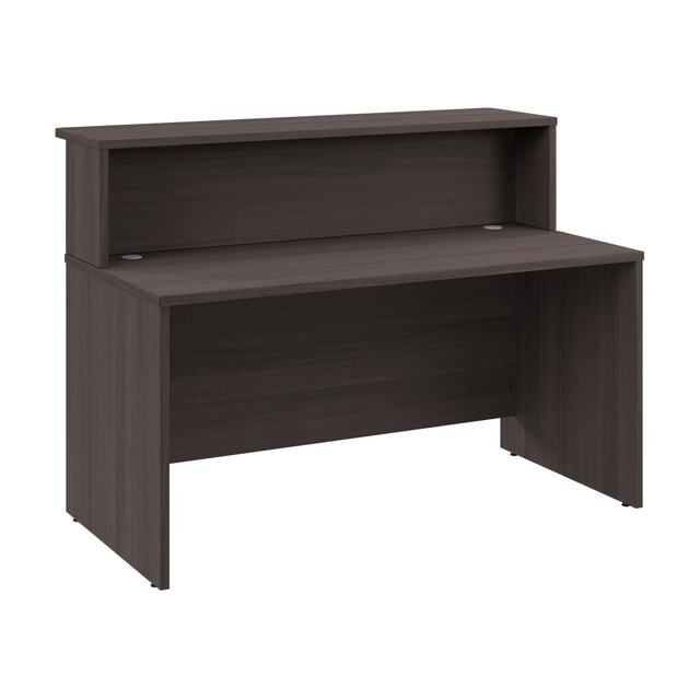 BUSH INDUSTRIES INC. ARV001SG Bush Business Furniture Arrive 60inW Reception Desk with Shelf, Storm Gray, Standard Delivery BUSH INDUSTRIES INC. ARV001SG Bush Business Furniture Arrive 60inW Reception Desk with Shelf, Storm Gray, Standard Delivery