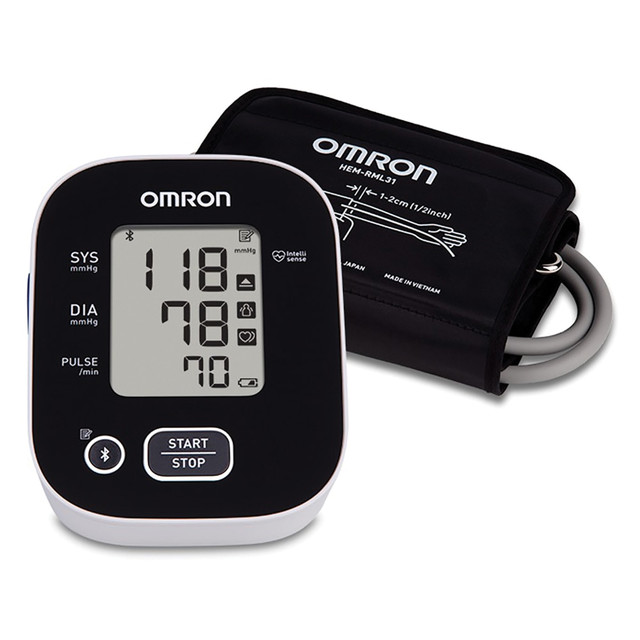 OMRON HEALTHCARE, INC. BP7150 Omron 3 Series Digital Upper Arm Blood Pressure Monitor With D-Ring Cuff, 1 Size, Black/White