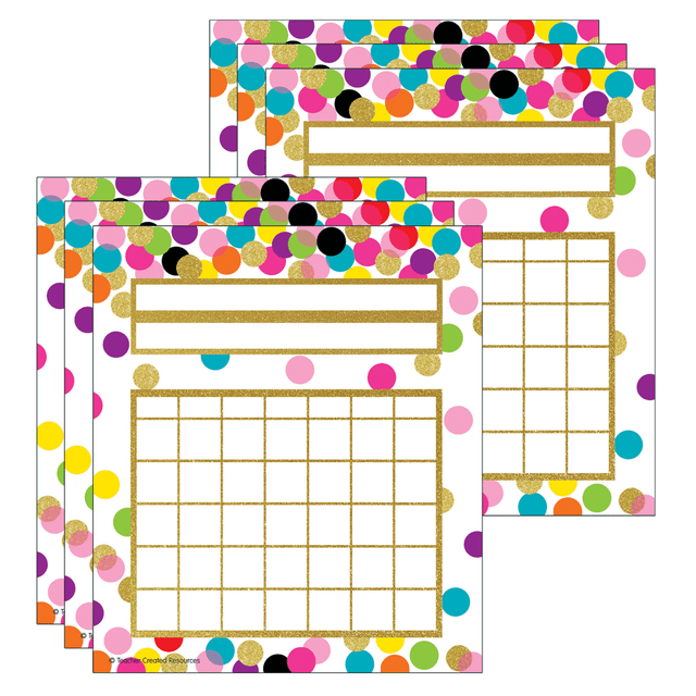EDUCATORS RESOURCE TCR5887-6 Teacher Created Resources Incentive Charts, Confetti, 36 Per Pack, Set Of 6 Packs