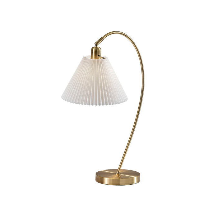 ADESSO INC 4350-21 Adesso Delaney Table Lamp, 25-15/16inH, Off-White Shade/Antique Brass Base