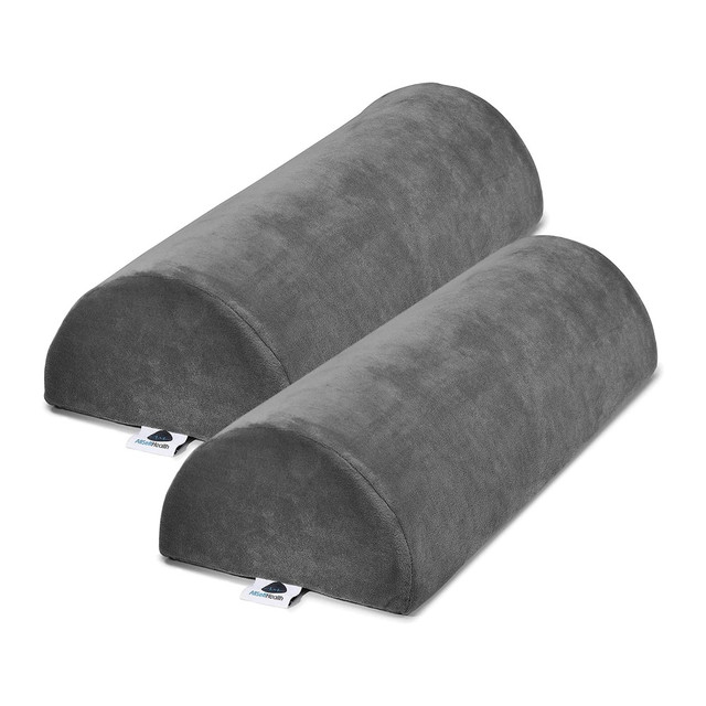 ALLSETT HEALTH(R) ASH852-2-2PK AllSett Health Large Half-Moon Bolster Foam Pillows, 4-1/2inH x 8inW x 20-1/2inD, Gray, Pack Of 2 Pillows ALLSETT HEALTH(R) ASH852-2-2PK AllSett Health Large Half-Moon Bolster Foam Pillows, 4-1/2inH x 8inW x 20-1/2inD, Gray, Pack Of 2 Pillows