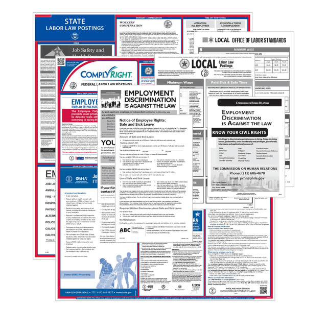 TAX FORMS PRINTING, INC. U1200CSLOR ComplyRight Federal, State And Local Labor Law 1-Year Poster Service, English, Oregon