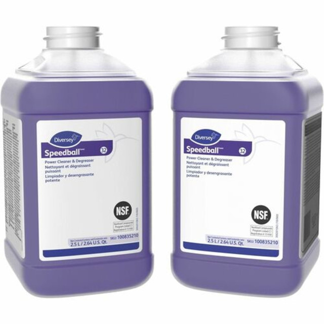 DIVERSEY 100835210  Speedball Power Cleaner & Degreaser Concentrate, 2.6 Quart, Fresh Lemon/Citrus Scent, Carton Of 2 Jugs