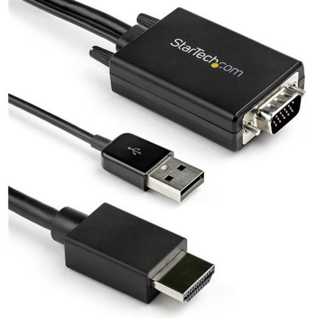 STARTECH.COM VGA2HDMM2M 2m VGA to HDMI Converter Cable with USB Audio Support - 1080p Analog to Digital Video Adapter Cable - Male VGA to Male HDMI - VGA to HDMI converter cable to connect any VGA device to any HDMI display STARTECH.COM VGA2HDMM2M 2m VGA to HDMI Converter Cable with USB Audio Support - 1080p Analog to Digital Video Adapter Cable - Male VGA to Male HDMI - VGA to HDMI converter cable to connect any VGA device to any HDMI display