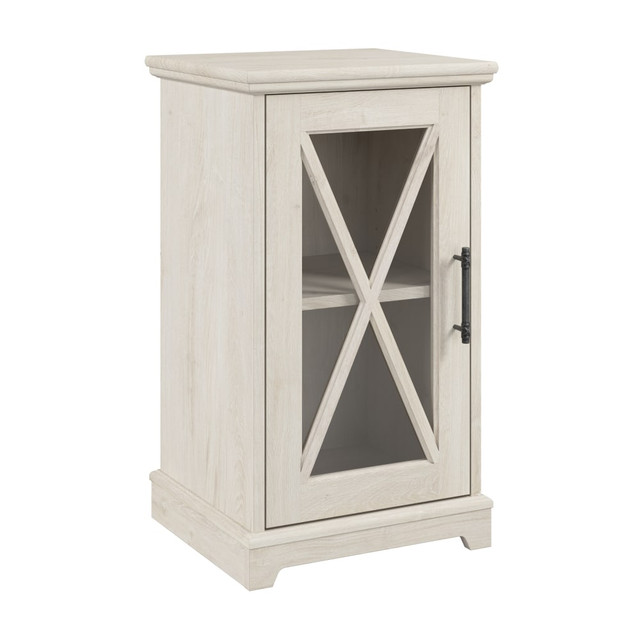 BUSH INDUSTRIES INC. LET118LW-03 Bush Furniture Lennox Small Farmhouse End Table With Storage, 30inH x 17-3/16inW x 15-11/16inD, Linen White Oak, Standard Delivery BUSH INDUSTRIES INC. LET118LW-03 Bush Furniture Lennox Small Farmhouse End Table With Storage, 30inH x 17-3/16inW x 15-11/16inD, Linen White Oak, Standard Delivery