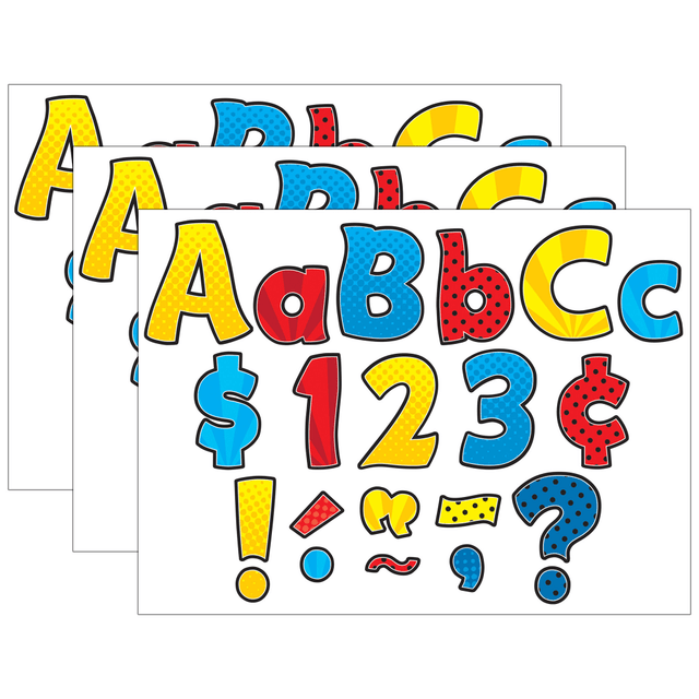 EDUCATORS RESOURCE TCR5845-3 Teacher Created Resources Letters Combo Pack, 4in, Superhero Funtastic, 208 Per Pack, Set Of 3 Packs
