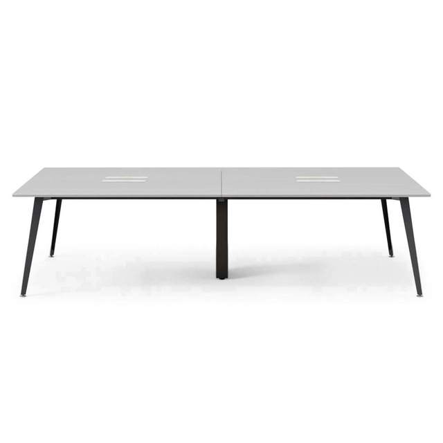 BUREAU OFFICE, INC. 10-04-53-62 Branch Furniture Quad Computer Desk, Fog/Charcoal