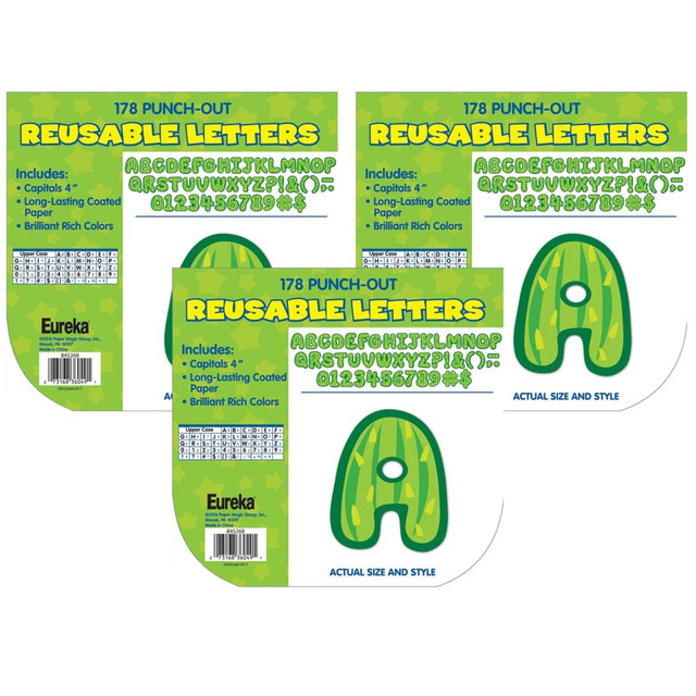 EDUCATORS RESOURCE EU-845268-3 Eureka Deco Letters, A Sharp Bunch Cactus, 4in, 178 Per Pack, Set Of 3 Packs
