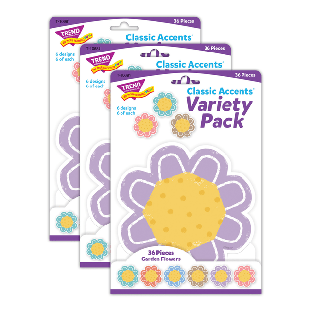 EDUCATORS RESOURCE T-10681-3 Trend Classic Accents, Garden Flowers, 36 Accents Per Pack, Bundle Of 3 Packs EDUCATORS RESOURCE T-10681-3 Trend Classic Accents, Garden Flowers, 36 Accents Per Pack, Bundle Of 3 Packs