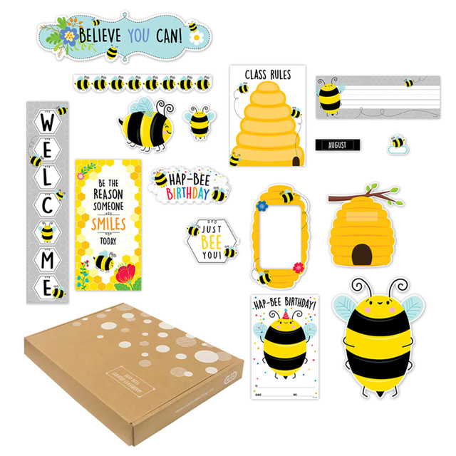CREATIVE TEACHING PRESS, INC. CTP10913 Creative Teaching Press Curated Classroom Busy Bees Bulletin Board Set, Back To School, All Ages, Set Of 215 Pieces
