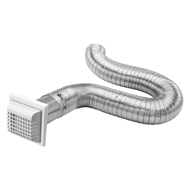 LAMBRO INDUSTRIES INC. 1379WG-R Lambro 4in x 8' UL 2158A Premium Flexible Semi-Rigid Duct Louvered Vent Kit For General-Purpose Venting, White, LAO1379WGR LAMBRO INDUSTRIES INC. 1379WG-R Lambro 4in x 8' UL 2158A Premium Flexible Semi-Rigid Duct Louvered Vent Kit For General-Purpose Venting, White, LAO1379WGR