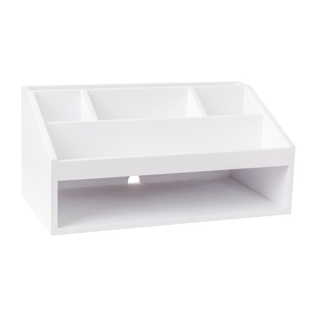 FLASH FURNITURE LYE20615WH Martha Stewart Weston Office Desktop Organizer, 6inH x 12-1/2inW x 6-3/4inD, White FLASH FURNITURE LYE20615WH Martha Stewart Weston Office Desktop Organizer, 6inH x 12-1/2inW x 6-3/4inD, White