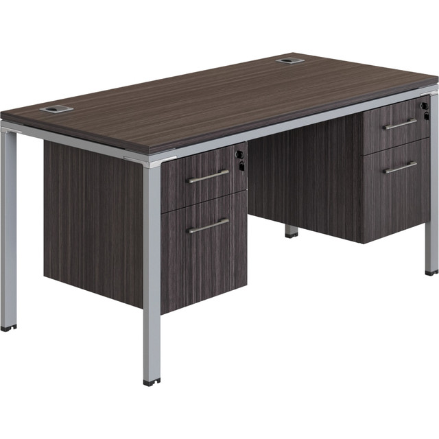 NORSTAR OFFICE PRODUCTS INC. SGSD003-101 Boss Office Products Simple System Workstation Desk With 2 Pedestals, 60in x 24in, Driftwood NORSTAR OFFICE PRODUCTS INC. SGSD003-101 Boss Office Products Simple System Workstation Desk With 2 Pedestals, 60in x 24in, Driftwood
