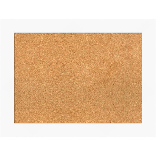 UNIEK INC. A42705383372 Amanti Art Rectangular Non-Magnetic Cork Bulletin Board, Natural, 33in x 25in, Cabinet White Plastic Frame UNIEK INC. A42705383372 Amanti Art Rectangular Non-Magnetic Cork Bulletin Board, Natural, 33in x 25in, Cabinet White Plastic Frame