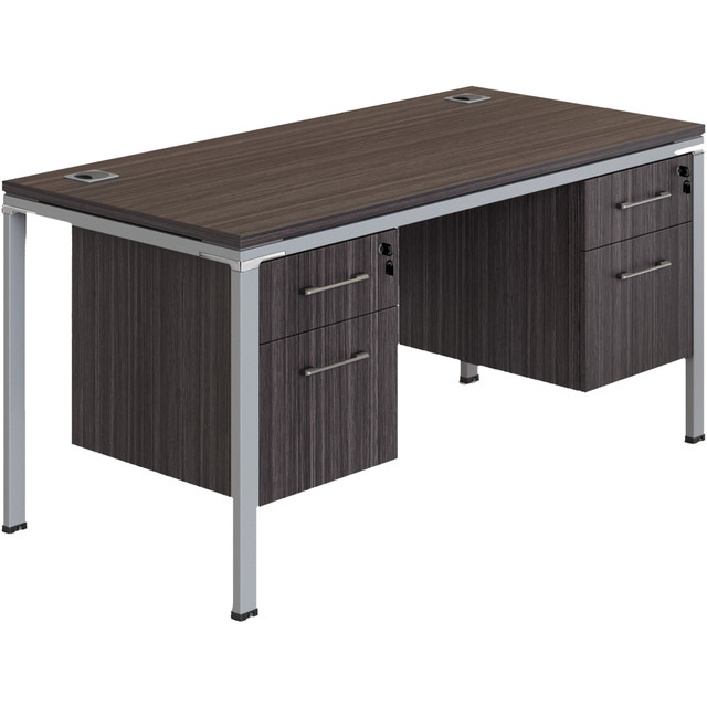 NORSTAR OFFICE PRODUCTS INC. SGSD003-202 Boss Office Products Simple System Workstation Desk With 2 Pedestals, 66in x 30in, Driftwood NORSTAR OFFICE PRODUCTS INC. SGSD003-202 Boss Office Products Simple System Workstation Desk With 2 Pedestals, 66in x 30in, Driftwood