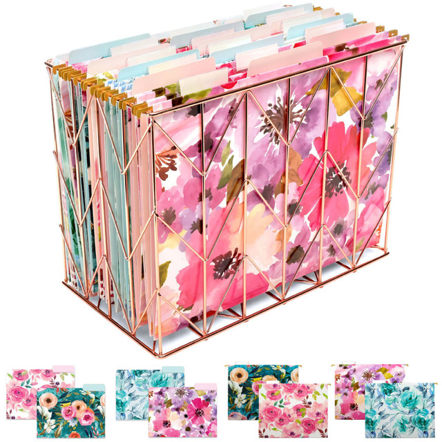 GENERAL PRINTING & DESIGN, INC. GPP-0103-A Global Deluxe Designer Hanging File Folders Kit, Letter Size, Floral, Kit Of 36 Folders GENERAL PRINTING & DESIGN, INC. GPP-0103-A Global Deluxe Designer Hanging File Folders Kit, Letter Size, Floral, Kit Of 36 Folders