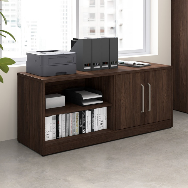 BUSH INDUSTRIES INC. VSS160BW Bush Business Furniture Vista 59inW Low Storage Cabinet with Doors and Shelves, Black Walnut, Standard Delivery BUSH INDUSTRIES INC. VSS160BW Bush Business Furniture Vista 59inW Low Storage Cabinet with Doors and Shelves, Black Walnut, Standard Delivery