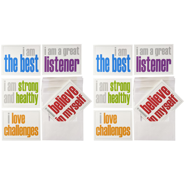 EDUCATORS RESOURCE ISM52355NC-2 Inspired Minds Note Cards With Envelope, Positivity Booster Set, 5-1/2in x 4-1/4in, 10 Per Pack, Set Of 2 Packs EDUCATORS RESOURCE ISM52355NC-2 Inspired Minds Note Cards With Envelope, Positivity Booster Set, 5-1/2in x 4-1/4in, 10 Per Pack, Set Of 2 Packs