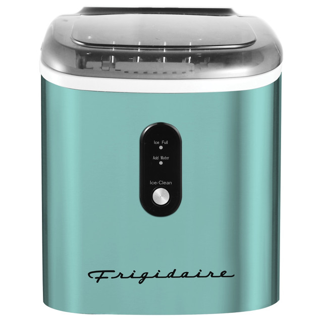 CURTIS INTERNATIONAL, LT EFIC103-SSBLUE Frigidaire Stainless Steel Ice Maker, Blue