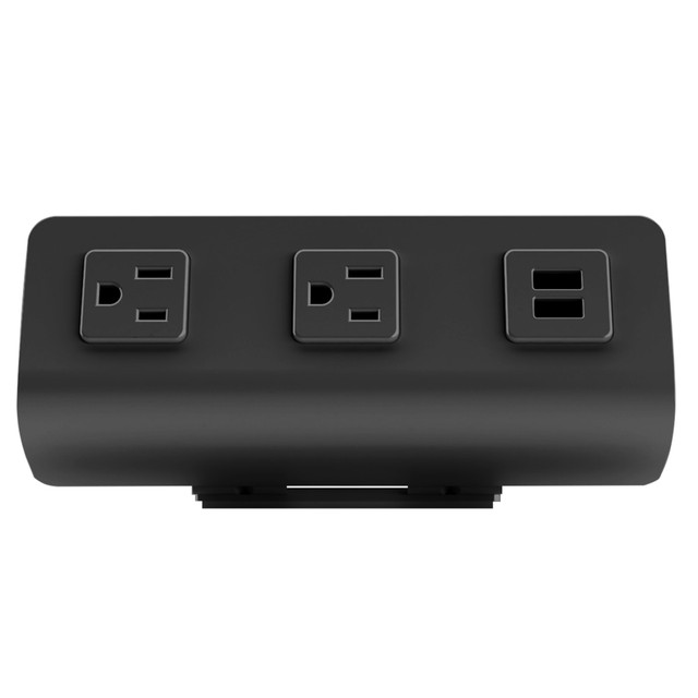 FELLOWES INC. FCH4-DSK-BLK Fellowes FlexCharge 4C Personal Desktop Power With AC Outlets, USB-A & USB-C Ports, Desk Mount, 9ft Power Cord, Indicator Light, Black