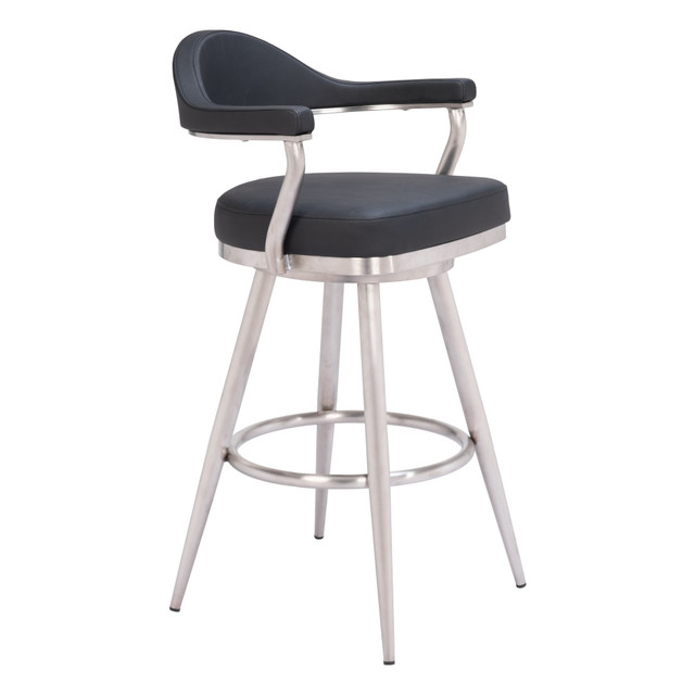 ZUO MODERN 110045 Zuo Vagur Swivel Barstool, Black