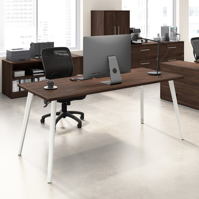 BUSH INDUSTRIES INC. VSD172BW Bush Business Furniture Vista 72inW Computer Desk with Splayed Metal Legs, Black Walnut, Standard Delivery BUSH INDUSTRIES INC. VSD172BW Bush Business Furniture Vista 72inW Computer Desk with Splayed Metal Legs, Black Walnut, Standard Delivery