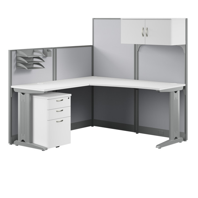 BUSH INDUSTRIES INC. WC36194-03STGK Bush Business Furniture Office in an Hour 65inW L-Shaped Cubicle Desk With Storage, Drawers And Organizers, Pure White, Standard Delivery BUSH INDUSTRIES INC. WC36194-03STGK Bush Business Furniture Office in an Hour 65inW L-Shaped Cubicle Desk With Storage, Drawers And Organizers, Pure White, Standard Delivery