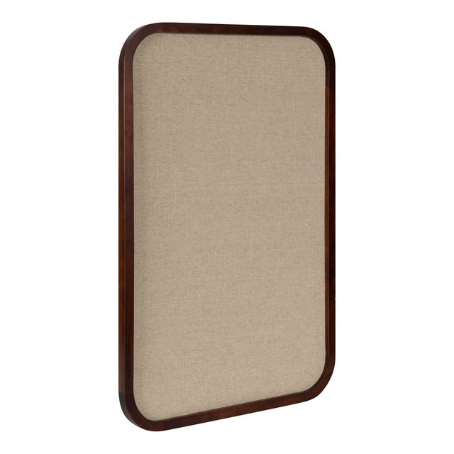 UNIEK INC. 219864 Kate and Laurel Hutton Non-Magnetic Framed Fabric Pinboard, 20in x 30in, Tan, Walnut Brown Wood Frame UNIEK INC. 219864 Kate and Laurel Hutton Non-Magnetic Framed Fabric Pinboard, 20in x 30in, Tan, Walnut Brown Wood Frame