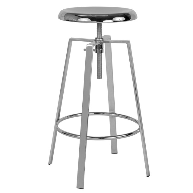 FLASH FURNITURE CH18107026SCHR Toledo Industrial Style Barstool with Swivel Lift Adjustable Height Seat, Chrome FLASH FURNITURE CH18107026SCHR Toledo Industrial Style Barstool with Swivel Lift Adjustable Height Seat, Chrome