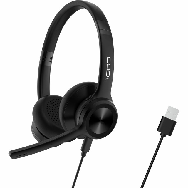 CODI ACQUISITION LLC A04618 CODi CLARO Wired Stereo Dual Ear Headset w/ AI ENC Microphone - Stereo - USB Type C - Wired - Over-the-head - Binaural - Supra-aural - Noise Cancelling Microphone - Black CODI ACQUISITION LLC A04618 CODi CLARO Wired Stereo Dual Ear Headset w/ AI ENC Microphone - Stereo - USB Type C - Wired - Over-the-head - Binaural - Supra-aural - Noise Cancelling Microphone - Black