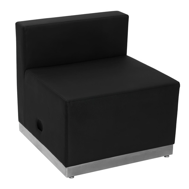 FLASH FURNITURE ZB803CHBK HERCULES Alon Series LeatherSoft Chair with Brushed Stainless Steel Base, Black FLASH FURNITURE ZB803CHBK HERCULES Alon Series LeatherSoft Chair with Brushed Stainless Steel Base, Black