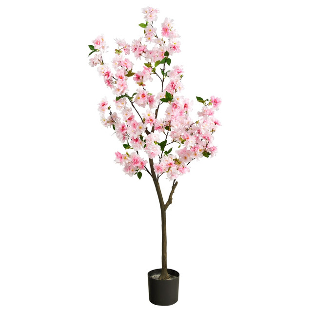 NEARLY NATURAL INC. T2722-PK Nearly Natural Cherry Blossom 60inH Artificial Tree With Planter, 60inH x 24inW x 12inD, Pink/Black NEARLY NATURAL INC. T2722-PK Nearly Natural Cherry Blossom 60inH Artificial Tree With Planter, 60inH x 24inW x 12inD, Pink/Black