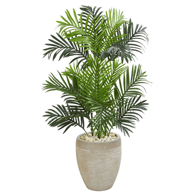 NEARLY NATURAL INC. 5690 Nearly Natural Paradise Palm 42inH Artificial Tree With Planter, 42inH x 25inW x 23inD, Green NEARLY NATURAL INC. 5690 Nearly Natural Paradise Palm 42inH Artificial Tree With Planter, 42inH x 25inW x 23inD, Green