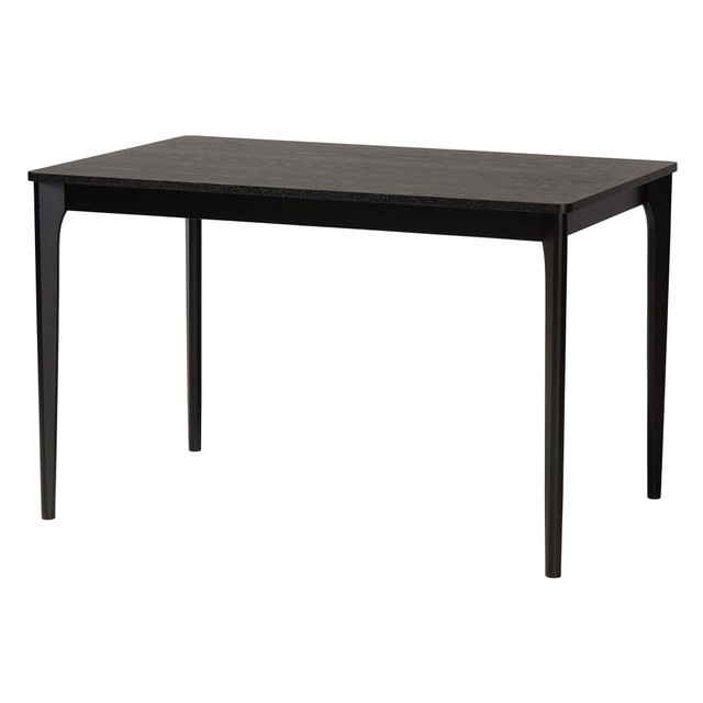 WHOLESALE INTERIORS, INC. 2721-13281 Baxton Studio Sherwin Mid-Century Modern Dining Table, 29-1/2inH x 47-1/4inW x 29-15/16inD, Black WHOLESALE INTERIORS, INC. 2721-13281 Baxton Studio Sherwin Mid-Century Modern Dining Table, 29-1/2inH x 47-1/4inW x 29-15/16inD, Black