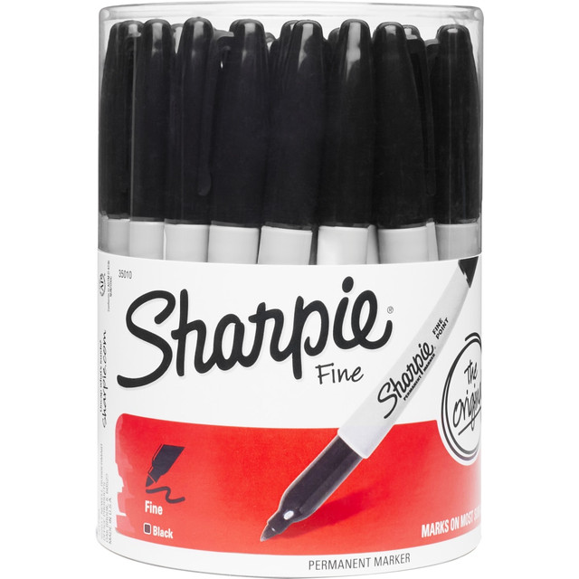 NEWELL BRANDS INC. 35010 Sharpie Permanent Markers, Fine Point Markers in Canister, Black, 36 Count