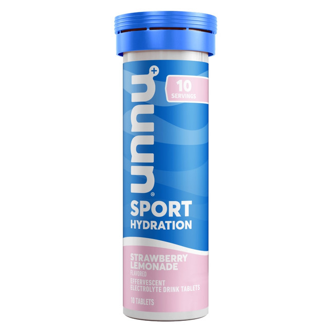 NESTLE WATERS NORTH AMERICA NUU02046 Nuun Sport Strawberry Lemonade, 10 Tablets Per Tube, Box Of 8 Tubes