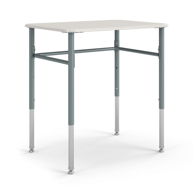 Update your classroom with these HON SmartLink Adjustable Student Desks. The hard plastic tops are durable enough to withstand year after year in a school setting, and feature integrated pencil grooves. Nylon swivel glides allow anyone to easily move or reposition the desk on any surface.  Durable 3/4in hard plastic top.  Sturdy steel frame.  Legs are adjustable from 23inH to 33inH.  Constructed with rounded edges for safety.  Nylon swivel glides provide mobility without scratching floors.  Some assembly required.  Backed by The HON Companys full lifetime warranty.  Tested to meet ANSI/BIFMA Performance Standards - Manufacturer testing has been conducted on this product to meet specific performance requirements and safety standards set forth by the American National Standards Institute (ANSI) and the Business and Institutional Furniture Manufacturers.  ANSI/BIFMA Compliant - This product has been tested and verified for compliance with rigorous performance requirements and safety standards related to specific furniture products.