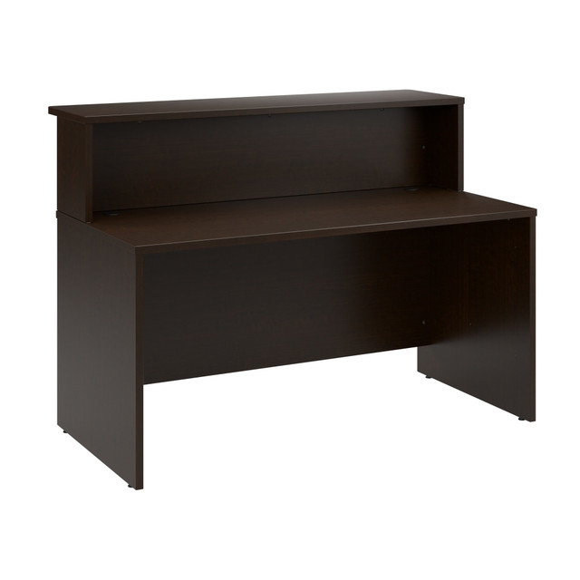 BUSH INDUSTRIES INC. ARV001MR Bush Business Furniture Arrive 60inW Reception Desk with Shelf, Mocha Cherry, Standard Delivery BUSH INDUSTRIES INC. ARV001MR Bush Business Furniture Arrive 60inW Reception Desk with Shelf, Mocha Cherry, Standard Delivery