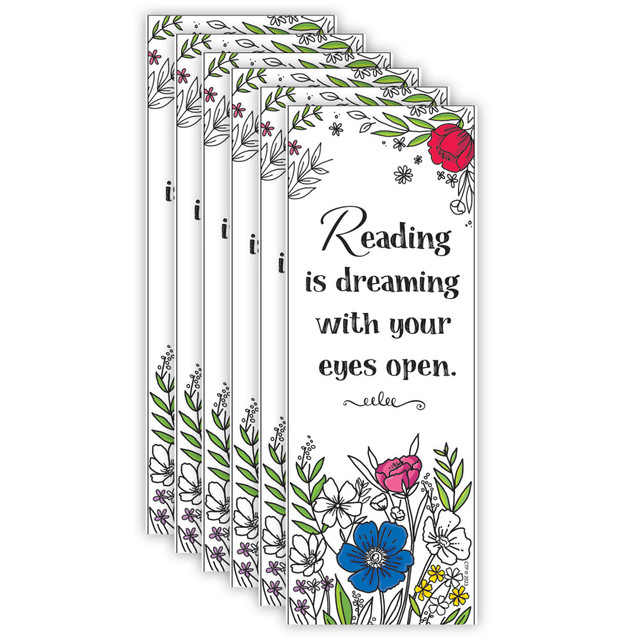 Encourage students to read more with Creative Teaching Press Bookmarks. These bookmarks feature bright designs and messages that inspire learning.  Features bright illustrations and inspiring messages, ideal for younger students.  Hand out at book fairs and read-a-thons, for student reading achievements and more.  Each pack includes 30 bookmarks in 1 design. Sold as 6 packs for a total of 180 bookmarks.