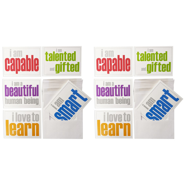 EDUCATORS RESOURCE ISM52351NC-2 Inspired Minds Note Cards With Envelope, Self-Esteem Booster Set, 5-1/2in x 4-1/4in, 10 Per Pack, Set Of 2 Packs