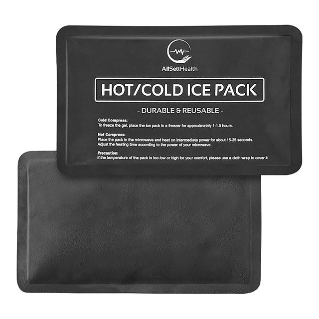 EMES COMMERCE GROUP INC ASH0F2PK-BLK AllSett Health Reusable Soft Gel Packs For Injuries, 10in x 6in, Black, Pack Of 2 Gel Packs